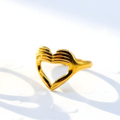 Heart Embrace Ring Premium 18K Gold PVD Coat
