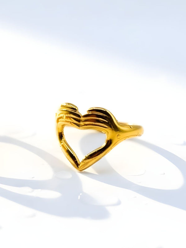 Heart Embrace Ring Premium 18K Gold PVD Coat