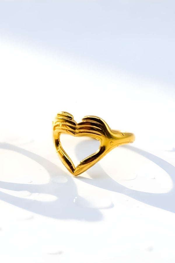 Heart Embrace Ring Premium 18K Gold PVD Coat