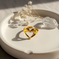 Heart Embrace Ring Premium 18K Gold PVD Coat