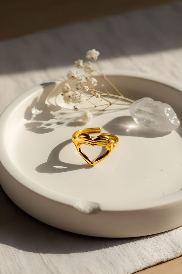 Heart Embrace Ring Premium 18K Gold PVD Coat