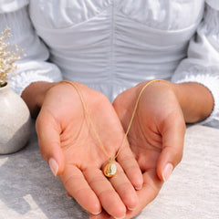 Cowrie Gleam CZ Pendant Chain Necklace