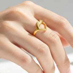 Heart Embrace Ring Premium 18K Gold PVD Coat