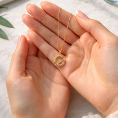 White Acrylic Bird Pendant Chain with CZ Accents