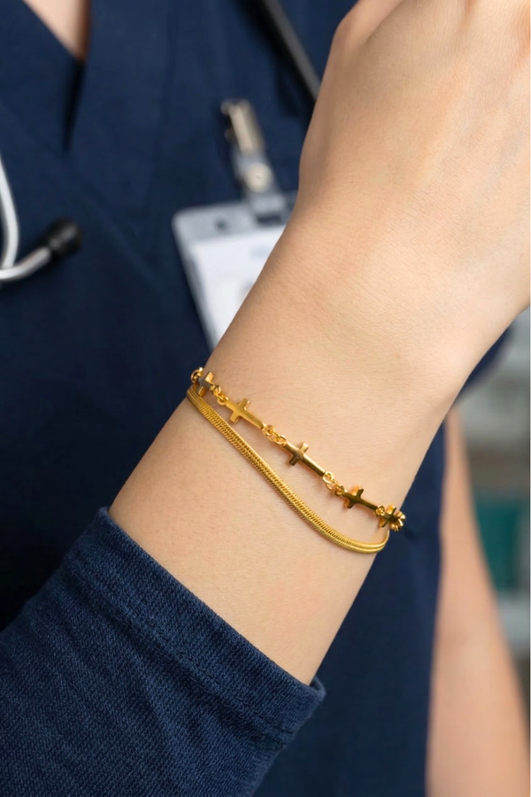 The Zenith Bracelet (2-Layer Cross Bracelet)