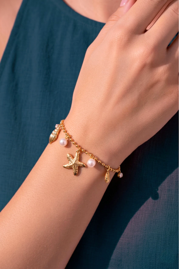 Sea Charm Ball-Chain Bracelet