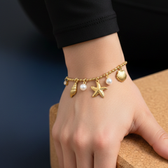 Sea Charm Ball-Chain Bracelet