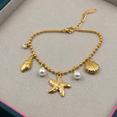 Sea Charm Ball-Chain Bracelet