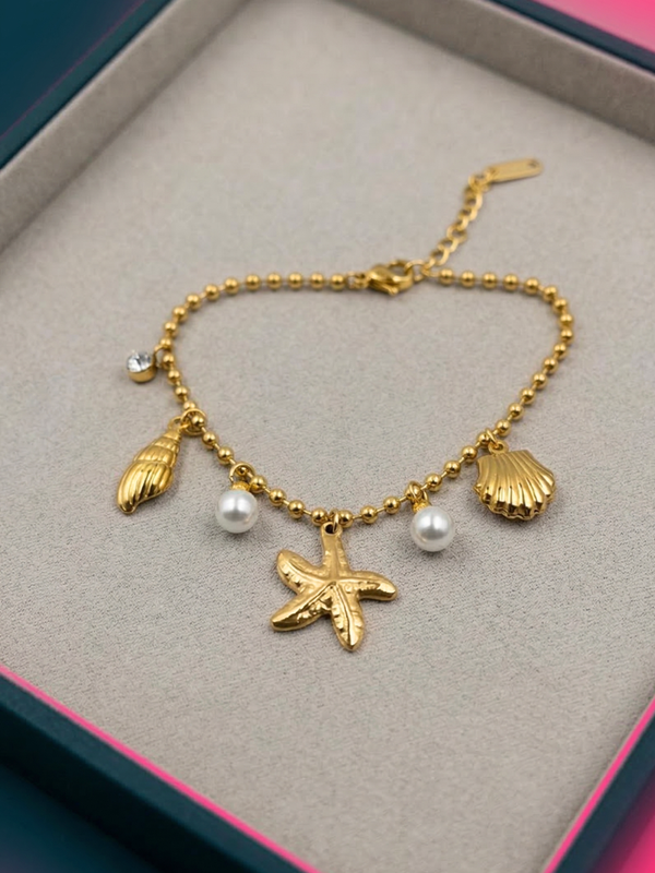 Sea Charm Ball-Chain Bracelet