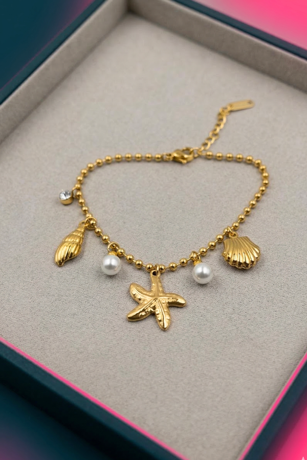 Sea Charm Ball-Chain Bracelet