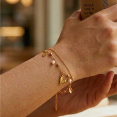 The Majestic Pearl-Drop Heart Bracelet