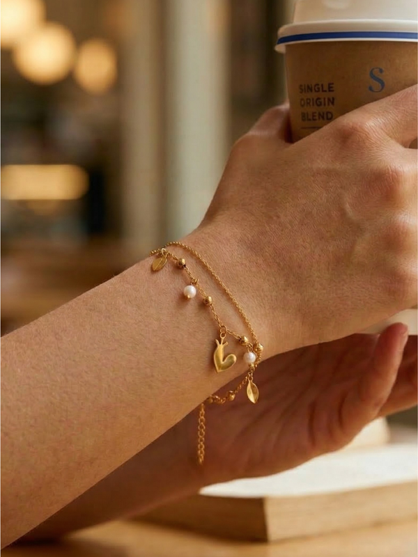 The Majestic Pearl-Drop Heart Bracelet