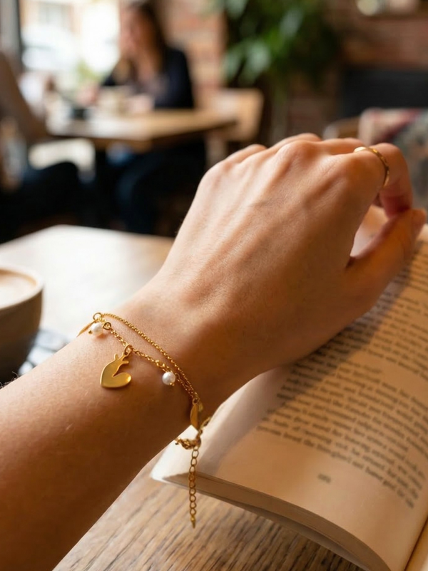 The Majestic Pearl-Drop Heart Bracelet