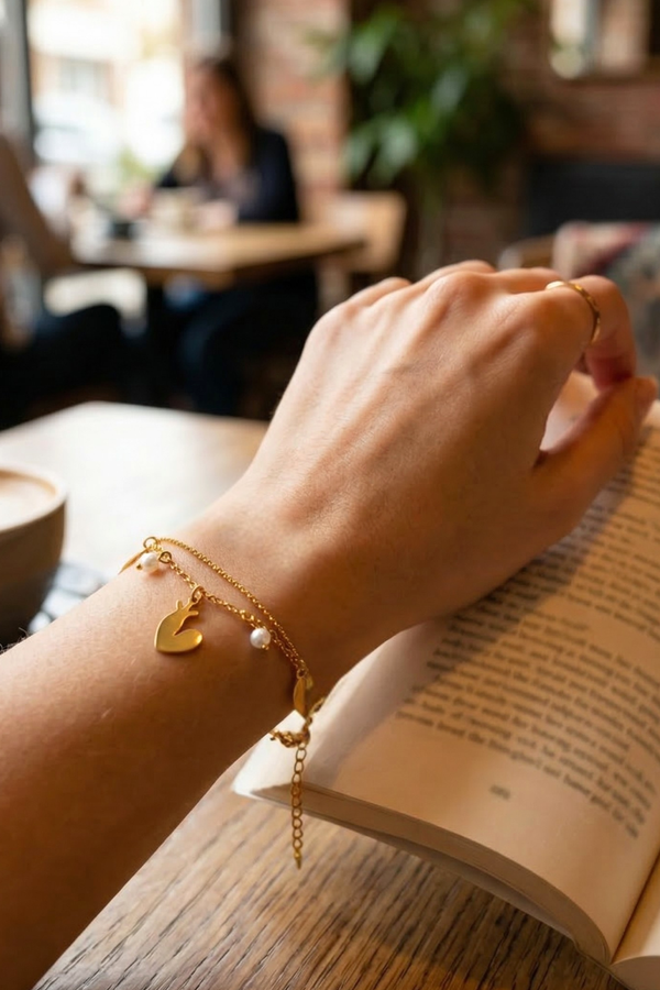 The Majestic Pearl-Drop Heart Bracelet