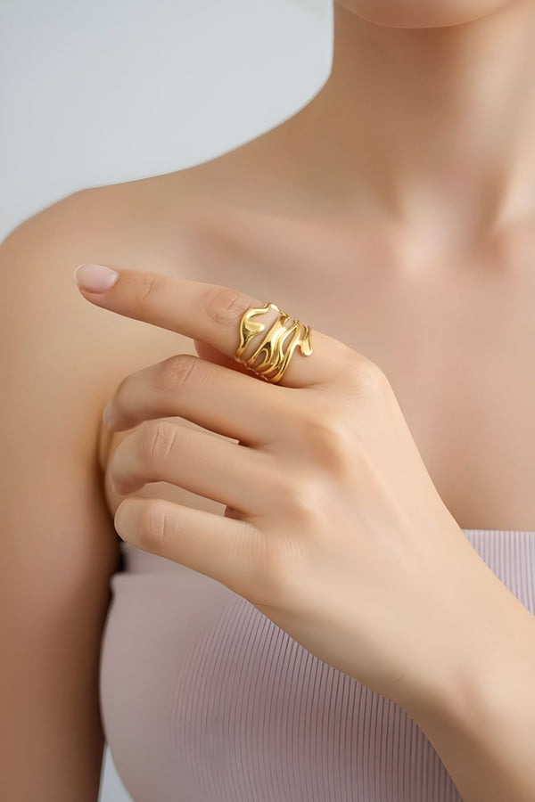 Molten Wave Wrap Open Ring