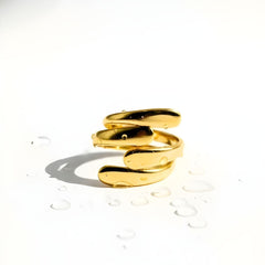 Twin Spiral Ring 18k Gold PVD Coating