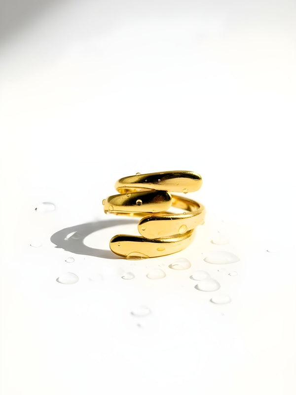 Twin Spiral Ring 18k Gold PVD Coating