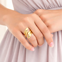 Twin Spiral Ring 18k Gold PVD Coating