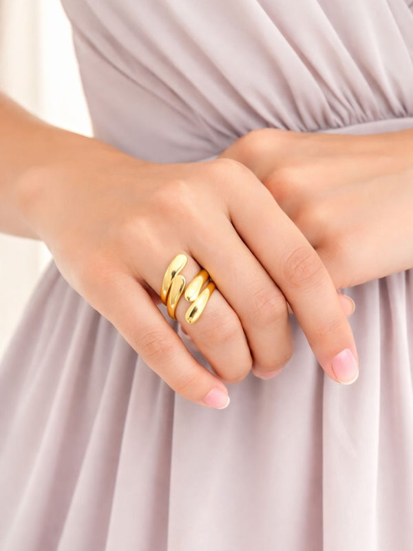 Twin Spiral Ring 18k Gold PVD Coating