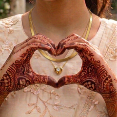 The Zircon Solitaire Heart Layered Pendant Chain