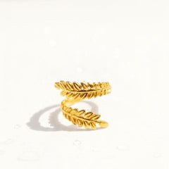 Fern Wrap Adjustable Free-Size Ring