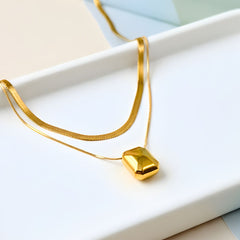 Faceted Bar Layered Pendant Chain