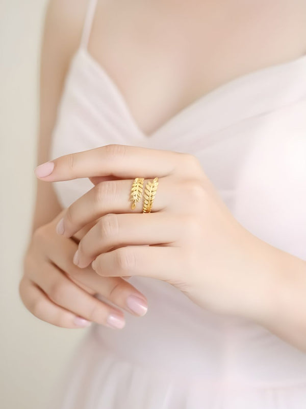 Fern Wrap Adjustable Free-Size Ring