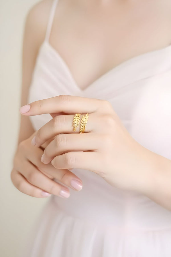 Fern Wrap Adjustable Free-Size Ring