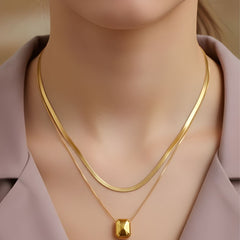 Faceted Bar Layered Pendant Chain
