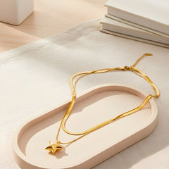 Layered Starfall Duo Pendant Chain
