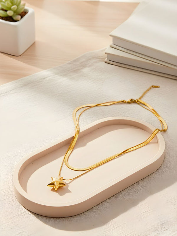 Layered Starfall Duo Pendant Chain