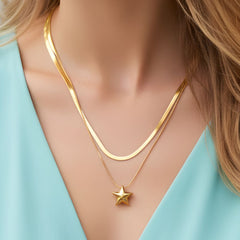 Layered Starfall Duo Pendant Chain
