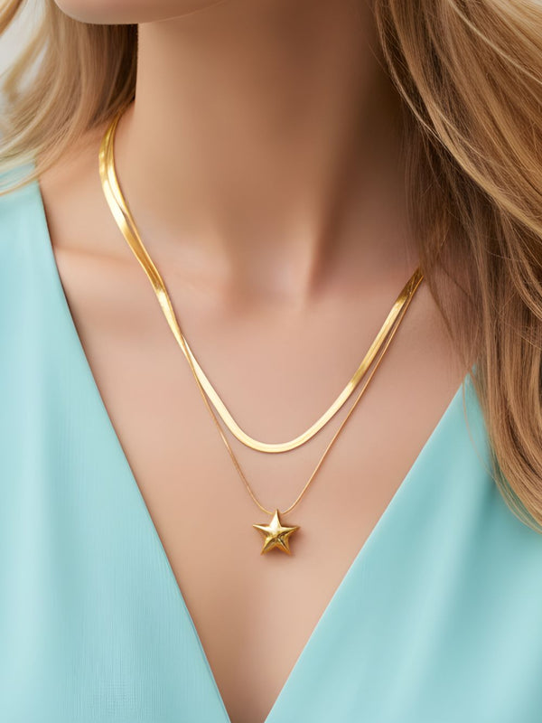 Layered Starfall Duo Pendant Chain