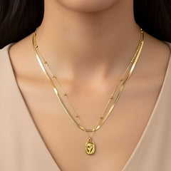 Vintage Rose Layered Pendant Chain