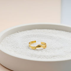 Subtle Swirl Knot Ring Free Size 18k Gold