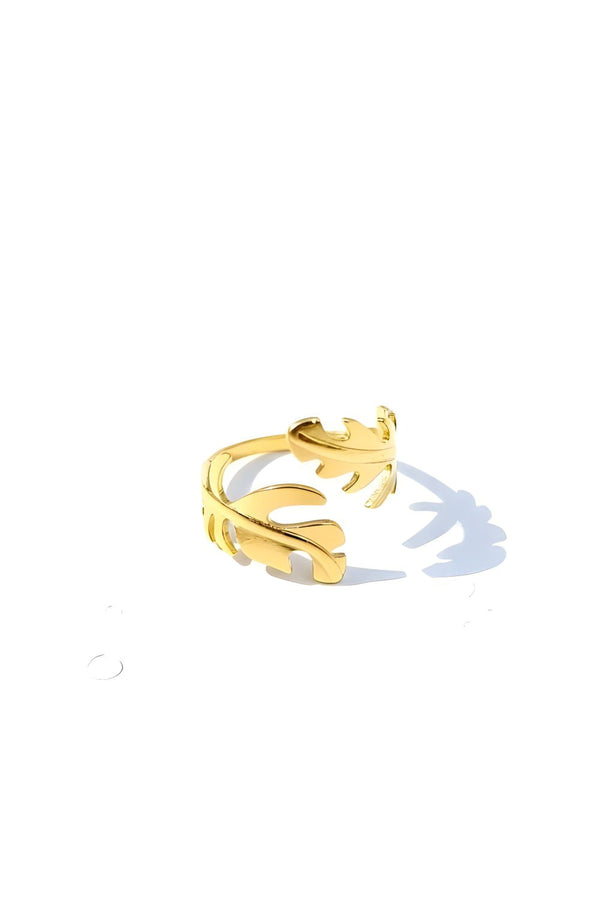 Sunlit Leaf Adjustable Wrap Ring