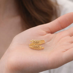 Fern Wrap Adjustable Free-Size Ring