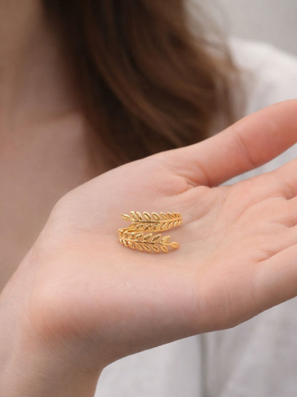 Fern Wrap Adjustable Free-Size Ring