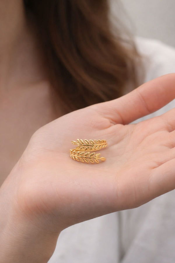 Fern Wrap Adjustable Free-Size Ring