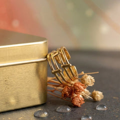 Layered Bars Free Size Ring 18k Gold
