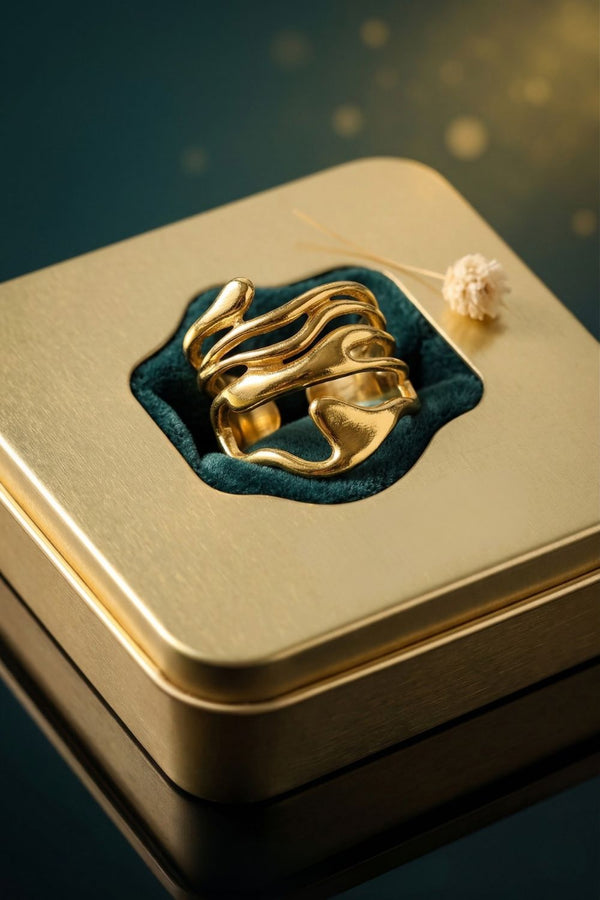 Molten Wave Wrap Open Ring
