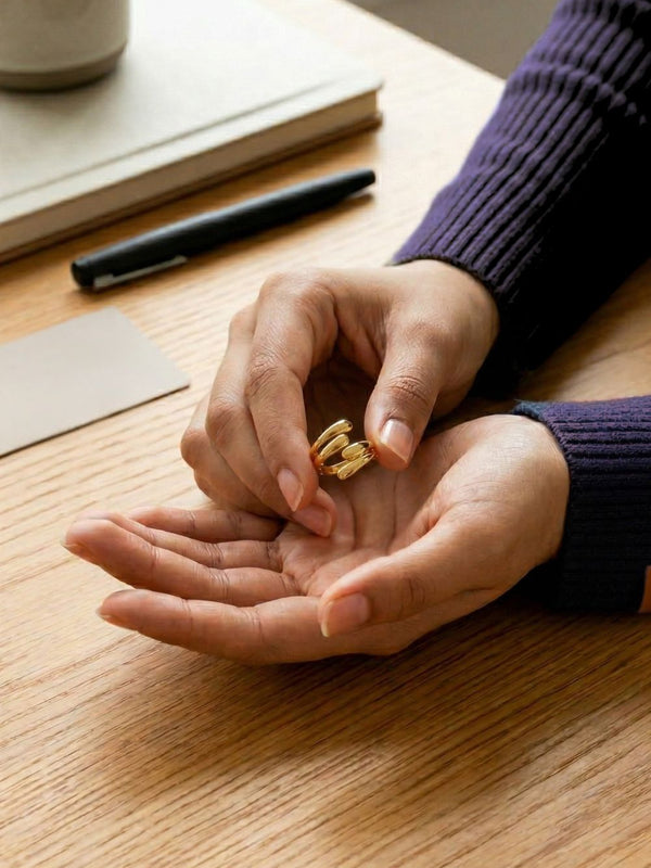 Twin Spiral Ring 18k Gold PVD Coating