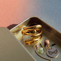 Twin Spiral Ring 18k Gold PVD Coating