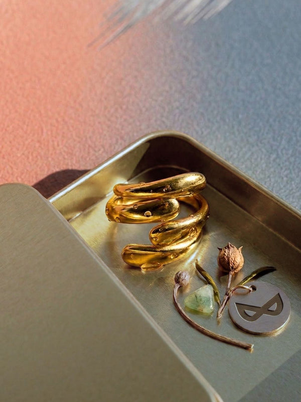 Twin Spiral Ring 18k Gold PVD Coating