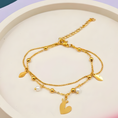 The Majestic Pearl-Drop Heart Bracelet