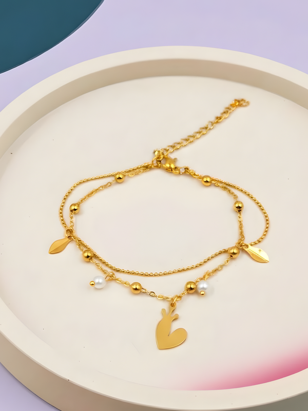 The Majestic Pearl-Drop Heart Bracelet
