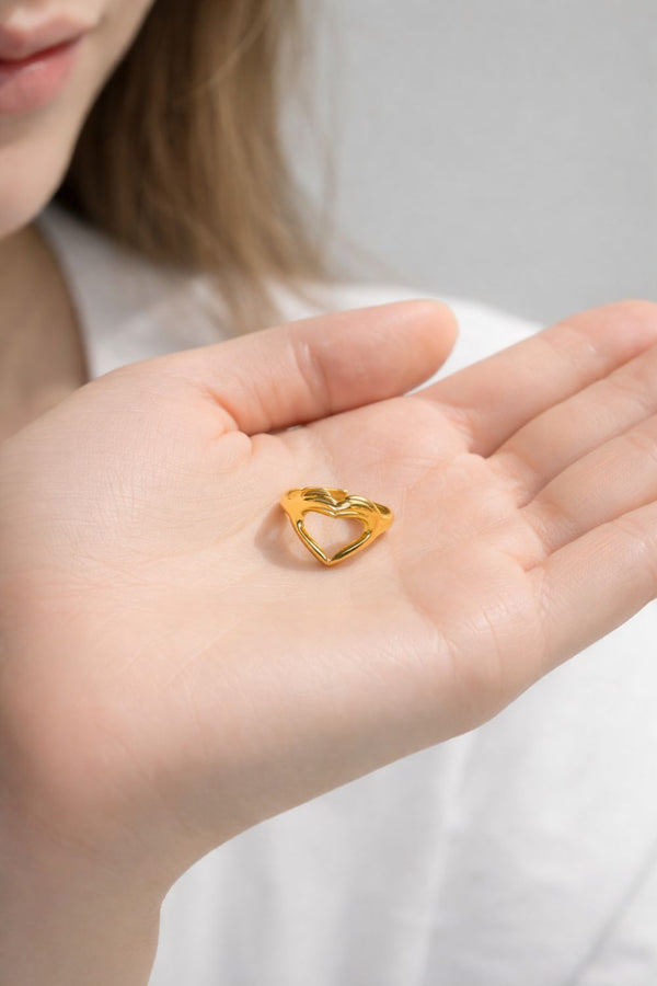 Heart Embrace Ring Premium 18K Gold PVD Coat