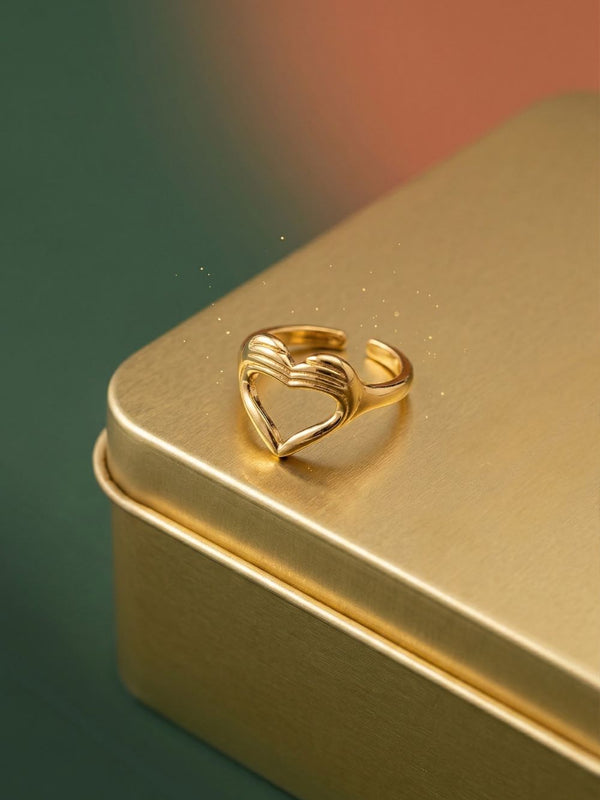 Heart Embrace Ring Premium 18K Gold PVD Coat