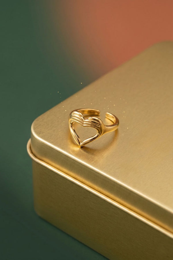 Heart Embrace Ring Premium 18K Gold PVD Coat